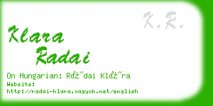 klara radai business card